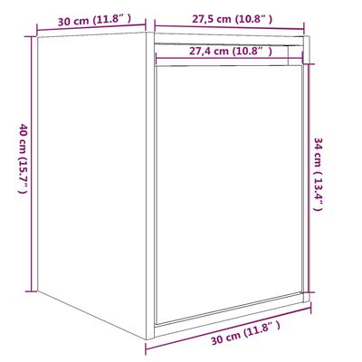 vidaXL Zidni ormarići 2 kom crni 30 x 30 x 40 cm od masivne borovine