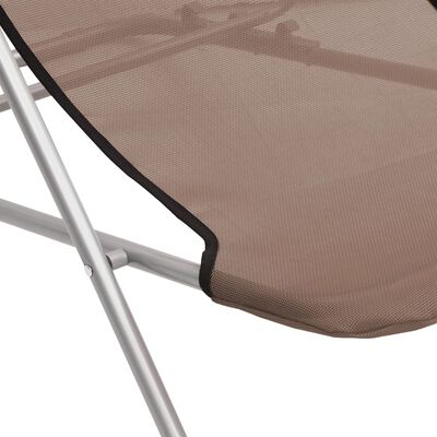 vidaXL Sklopive stolice za plažu 2 kom smeđe od tekstilena i čelika