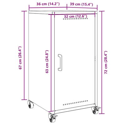 vidaXL Komoda boja senfa 36x39x72 cm hladno valjanog čelika