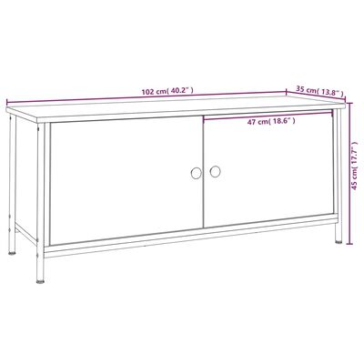 vidaXL TV ormarić s vratima crni 102 x 35 x 45 cm konstruirano drvo