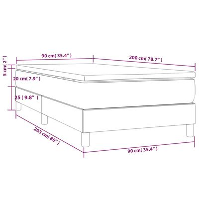 vidaXL Krevet s oprugama i madracem krem 90 x 200 cm od tkanine