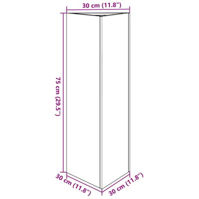 vidaXL Vrtna sadilica bijela trokutasta 30 x 26 x 75 cm čelična