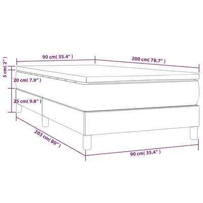 vidaXL Krevet s oprugama i madracem plavi 90 x 200 cm od tkanine