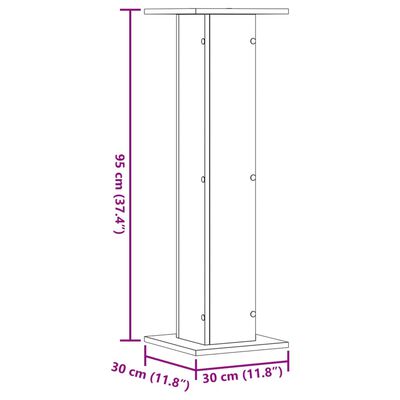 vidaXL Stalci za biljke 2 kom boja hrasta 30 x 30 x 95 cm drveni