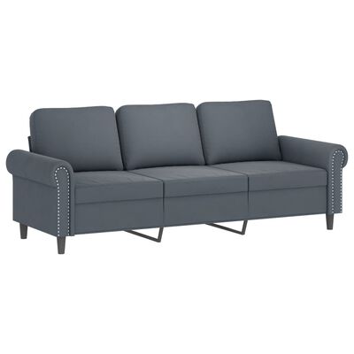 vidaXL 4-dijelni set sofa s jastucima tamnosivi baršunasti