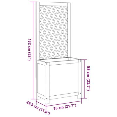 vidaXL Sadilica s rešetkom 55x29,5x132 cm od drva bagrema