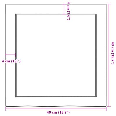 vidaXL Kupaonska radna ploča svjetlosmeđa 40x40x(2-6) cm masivno drvo