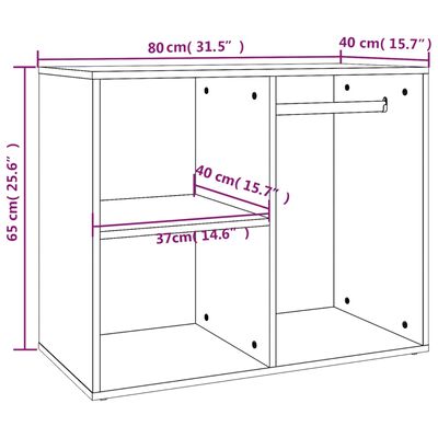 vidaXL Garderobni ormarić crni 80 x 40 x 65 cm od konstruiranog drva