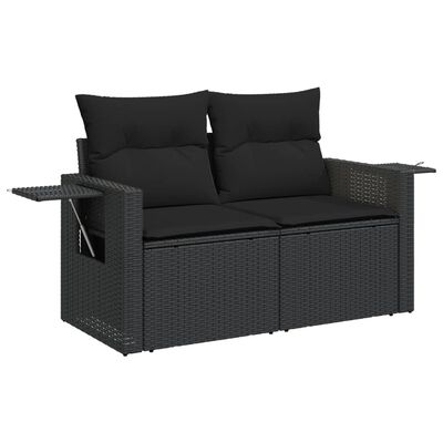 vidaXL 13-dijelni set vrtnih sofa s jastucima poliratan crni