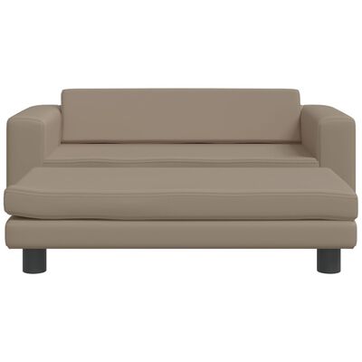 vidaXL Dječja sofa s tabureom cappuccina 100x50x30 cm od umjetne kože