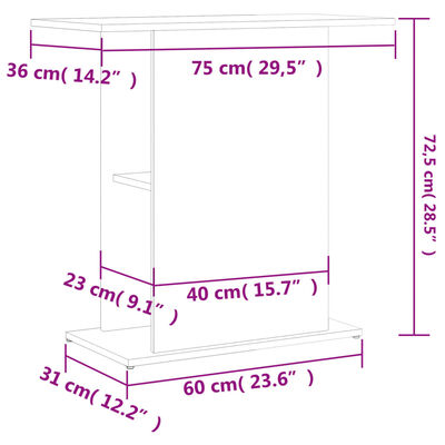 vidaXL Stalak za akvarij boja betona 75x36x72,5 cm konstruiranog drva