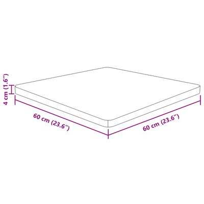 vidaXL Četvrtasta stolna ploča tamnosmeđa 60x60x4 cm tretirani hrast