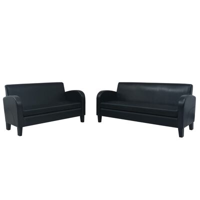 vidaXL 2-dijelni set sofa od umjetne kože crni