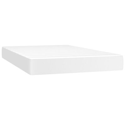 vidaXL Krevet box spring s madracem LED bijeli 120x200 cm umjetna koža