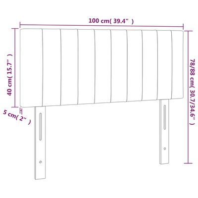 vidaXL LED uzglavlje smeđesivo 100x5x78/88 cm od tkanine