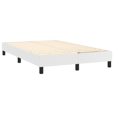 vidaXL Krevet box spring s madracem LED bijeli 120x200 cm umjetna koža