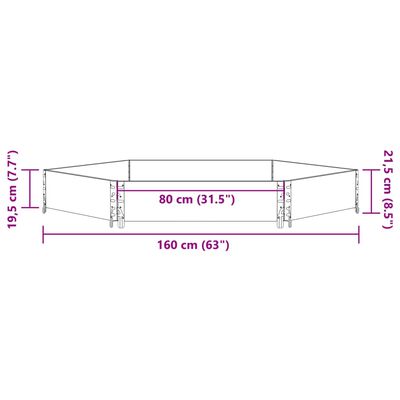 vidaXL Povišena gredica šesterokutna 160 x 160 cm od masivne borovine