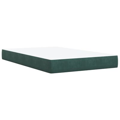 vidaXL Box spring krevet s madracem tamnozeleni 120x200 cm baršunasti