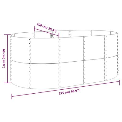 vidaXL Povišena vrtna gredica od čelika 175x100x68 cm srebrna