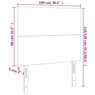 vidaXL LED uzglavlje zeleno 100x5x118/128 cm od tkanine