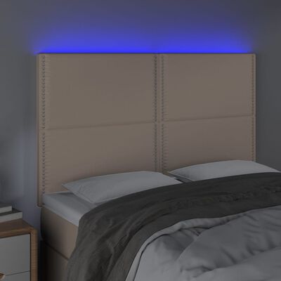 vidaXL LED uzglavlje boja cappuccina 144x5x118/128cm od umjetna koža