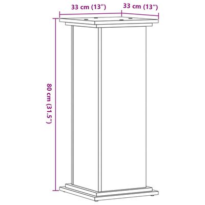 vidaXL Stalak za biljke boja hrasta 33 x 33 x 80 cm konstruirano drvo