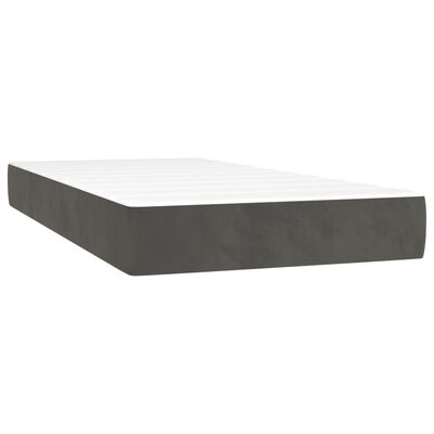 vidaXL Krevet box spring s madracem tamnosivi 120 x 190 cm baršun