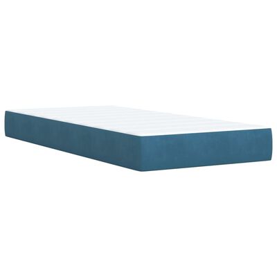 vidaXL Box spring krevet s madracem tamnoplavi 90x190 cm baršunasti