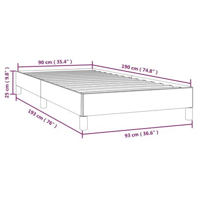 vidaXL Okvir za krevet sivi 90x190 cm od umjetne kože