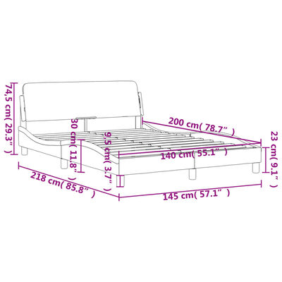 vidaXL Okvir za krevet s uzglavljem tamnozeleni 140x200 cm baršunasti