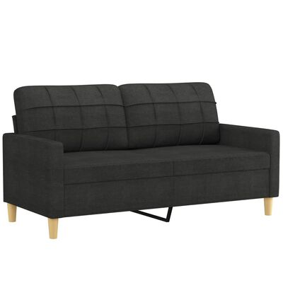 vidaXL 3-dijelni set sofa s jastucima crni od tkanine