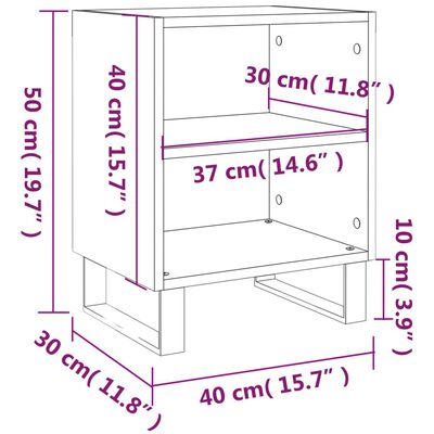 vidaXL Noćni ormarići 2 kom crni 40 x 30 x 50 cm konstruirano drvo