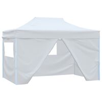 vidaXL Sklopivi šator za zabave s 4 bočna zida 3 x 4,5 m bijeli