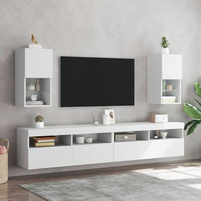 vidaXL TV ormarići s LED svjetlima 2 kom bijeli 30,5x30x60 cm