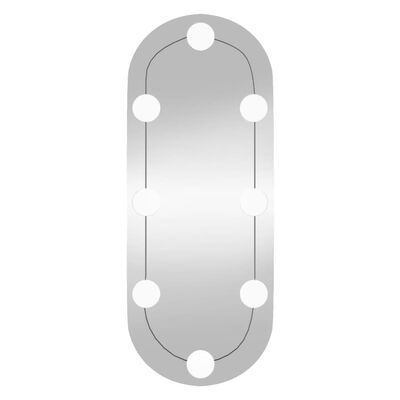 vidaXL Zidno ogledalo s LED svjetlima 20 x 50 cm stakleno ovalno