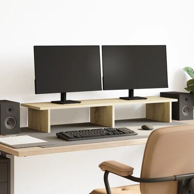 vidaXL Stalak za monitor boja hrasta 100x27x15 cm konstruirano drvo