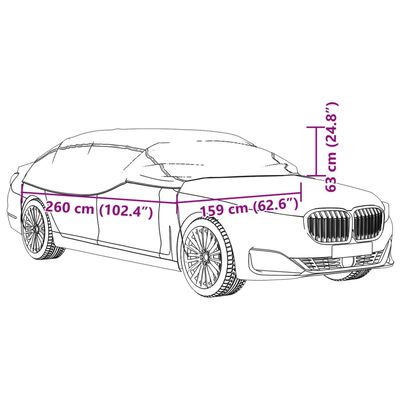 vidaXL Navlaka za pola automobila s kukama srebrna M