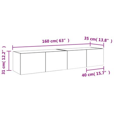 vidaXL Zidni TV ormarići LED 2 kom smeđa boja hrasta 80x35x31 cm