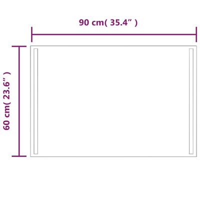 vidaXL LED kupaonsko ogledalo 60x90 cm