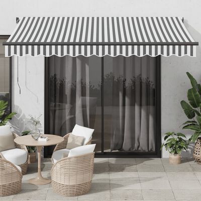 vidaXL Tenda na ručno uvlačenje antracit i bijela 350 x 250 cm