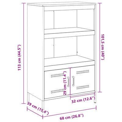 vidaXL Visoka komoda antracit 67 x 39 x 113 cm čelična