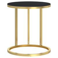 vidaXL Bočni stolić zlatno-crni 45 cm od kaljenog stakla
