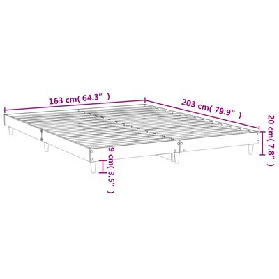 vidaXL Okvir kreveta boja hrasta 160 x 200 cm od konstruiranog drva