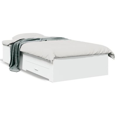 vidaXL Okvir za krevet s ladicama bijeli 120x190 cm konstruirano drvo