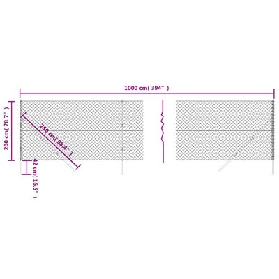 vidaXL Žičana ograda zelena 2 x 10 m