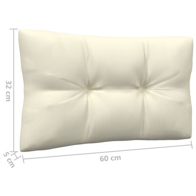 vidaXL 3-dijelna vrtna garnitura od borovine s krem jastucima