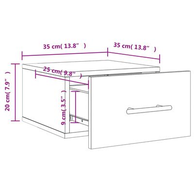 vidaXL Zidni noćni ormarići 2 kom Siva betona 35 x 35 x 20 cm