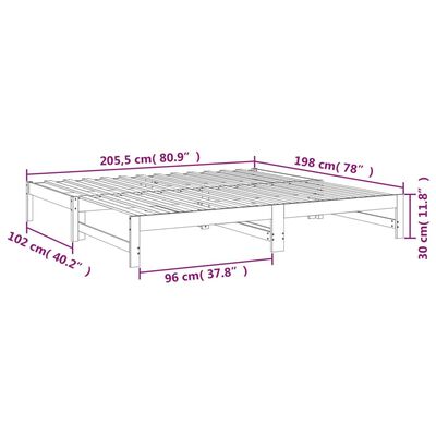 vidaXL Dnevni ležaj na izvlačenje sivi 2x(100x200) cm masivna borovina