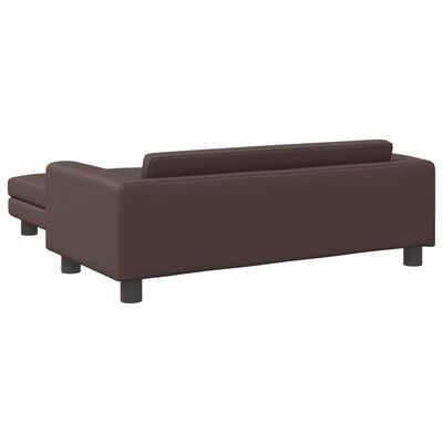 vidaXL Dječja sofa s tabureom smeđa 100 x 50 x 30 cm od umjetne kože