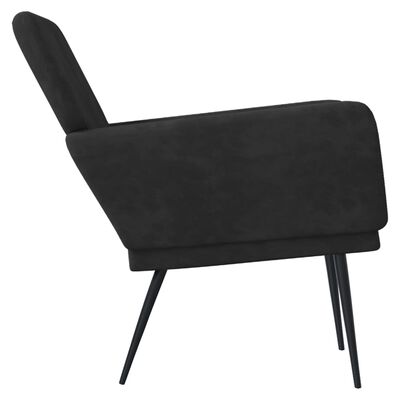 vidaXL Fotelja crna 62 x 79 x 79 cm baršunasta